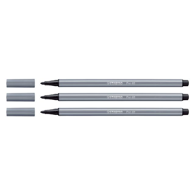 Stabilo - Felt -tip Pen 68/96 M Gris foncé | 1 pièce