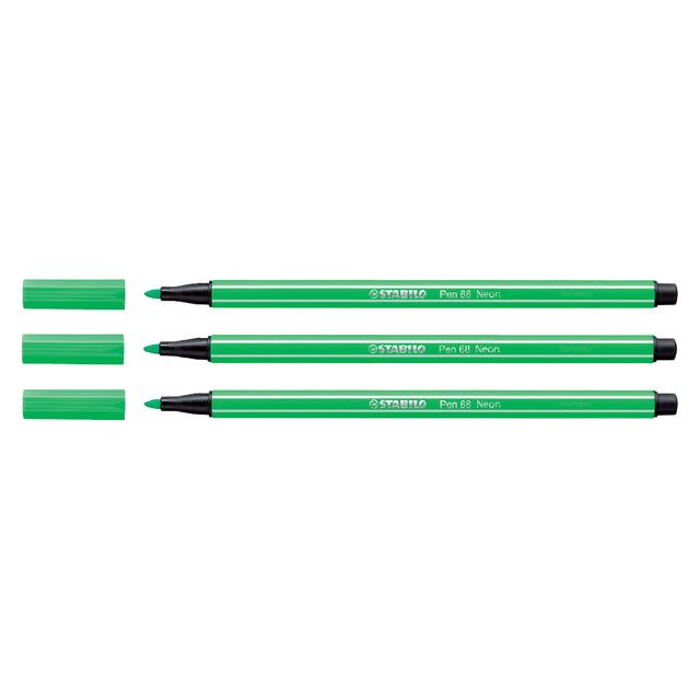 STABILO - Viltstift Pen 68/033 neon groen | 10 stuks