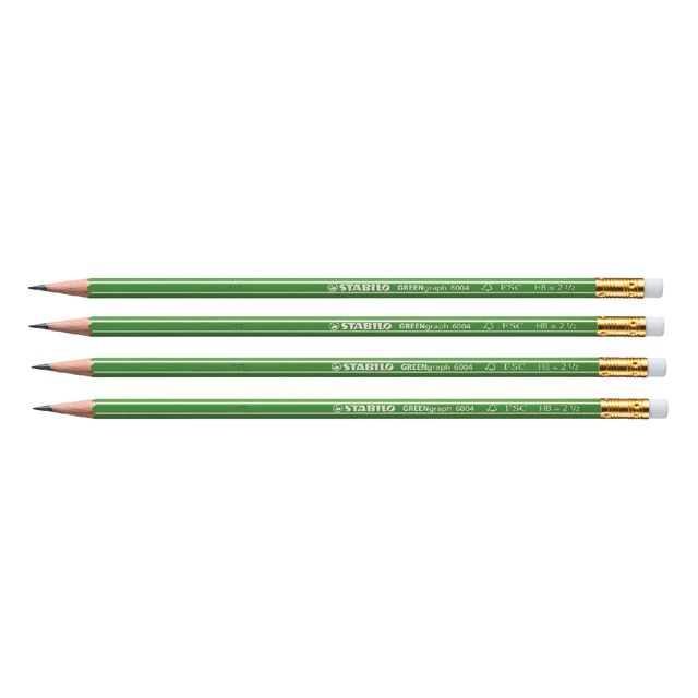 Stabilo - Potlood Greengraph 6004 HB met gumtip