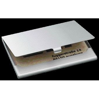 Sigel -  Visitekaarthouder  VZ135 voor 15 kaarten 91x58mm graveerbaar aluminium mat zilver