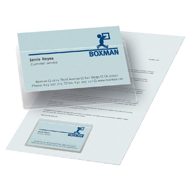 3L - Business Card Pocket ft 95 x 60 mm, open aan de lange zijde (etui van 10 stuks)