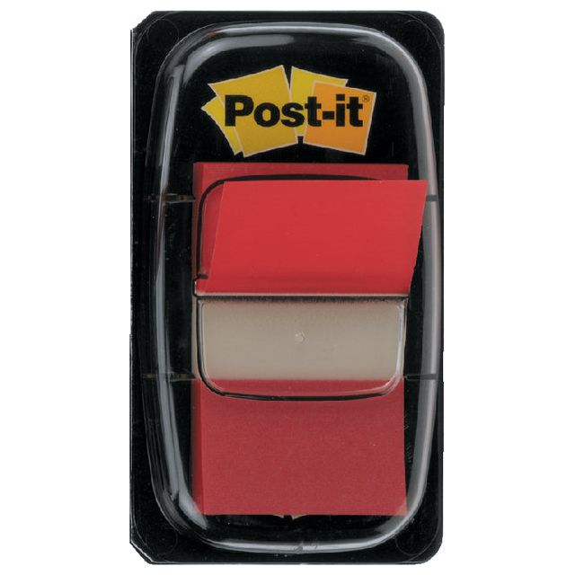 Post-it-indextabs 3m post-it 6801 25 mm rouge | Réglez une pièce de 50 | 12 pièces