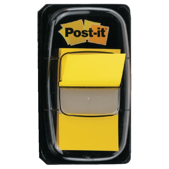 Post-it - index standaard, ft 24,4 x 43,2 mm, houder met 50 tabs, geel