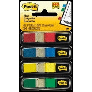 Post-it - Pestañas índice 6834 11,9x4,1mm surtido | 6 piezas
