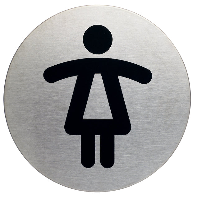 Durable - Infobord pictogram 4904 wc dames rond 83Mm | 5 stuks