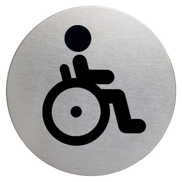 Durable - Infobord pictogram 4906 wc invalide rond 83mm | 5 stuks