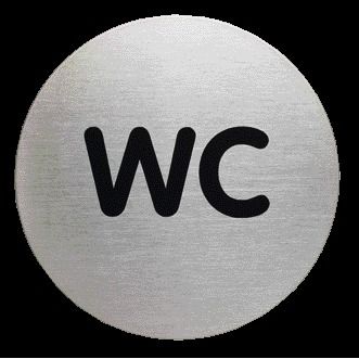 Langlebig - Hinweisschild Piktogramm 4907 WC rund 83mm