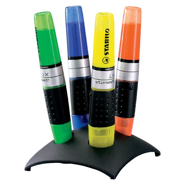 STABILO - LUMINATOR markeerstift, deskset van 4 stuks in geassorteerde kleuren