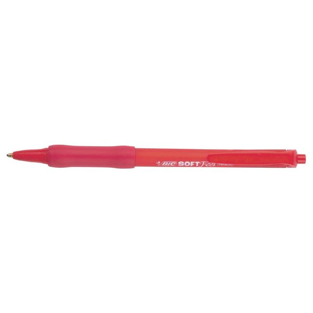 BIC - Balpen Soft Feel Clic Grip rood medium | 12 stuks