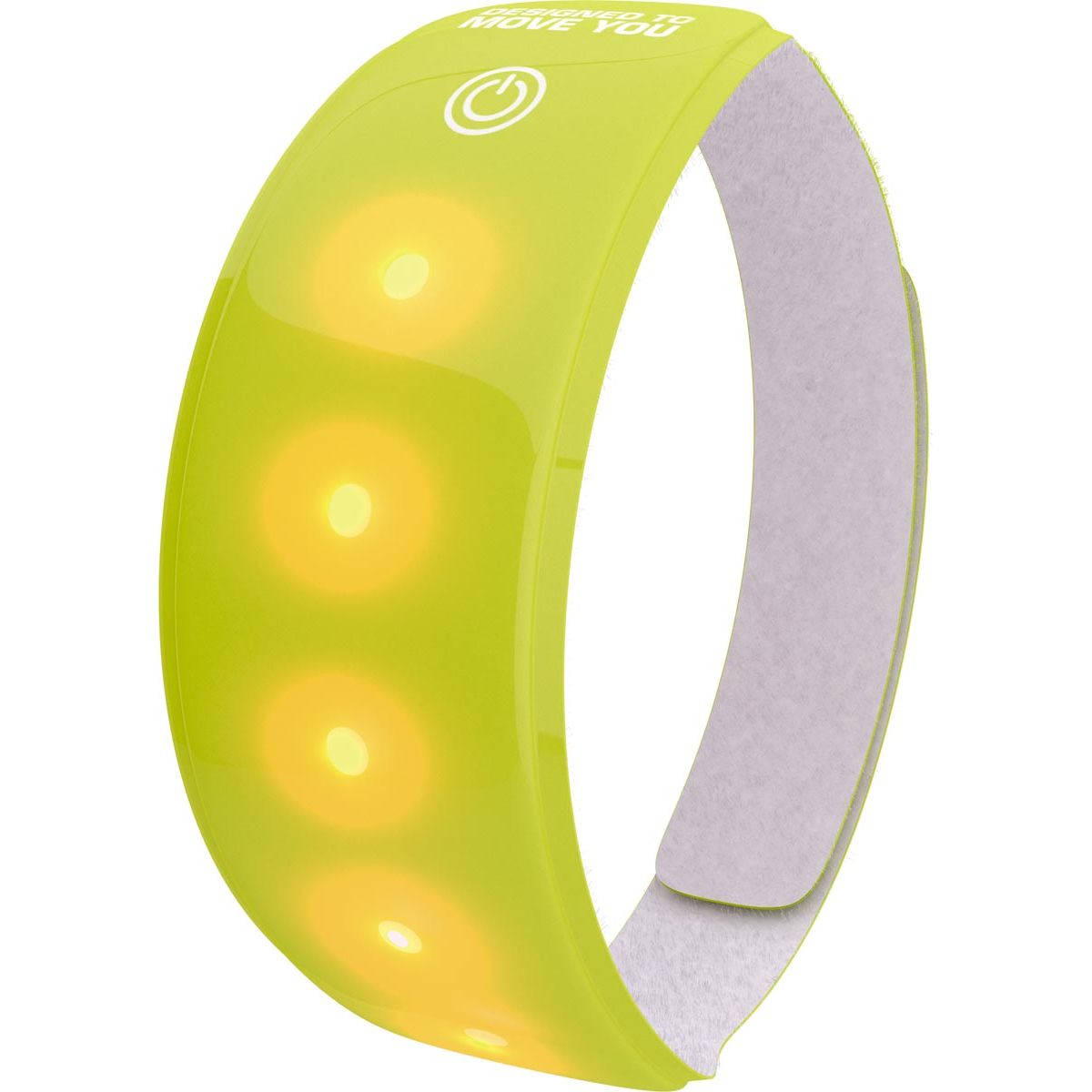 Wowow -  lichtband geel, met 5 rode leds, met velcrosluiting, met batterij