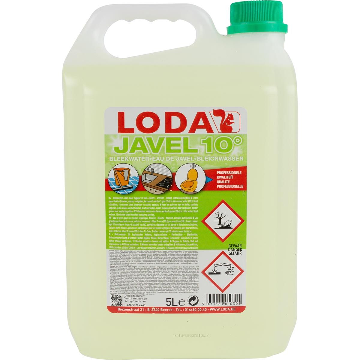 Loda - Javel 10° bleach, green, 5 l bottle
