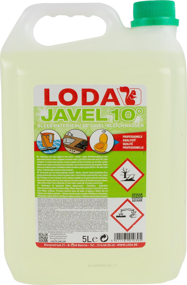 Loda - Javel 10° bleekwater, groen, bidon van 5 l