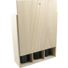 Paulonia - Caja de vino para 3 botellas 340x285x95mm con tapa corredera
