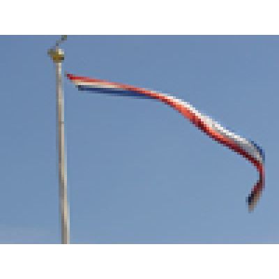 Wimpel stof rood/wit/blauw 25cmx2.5mtr