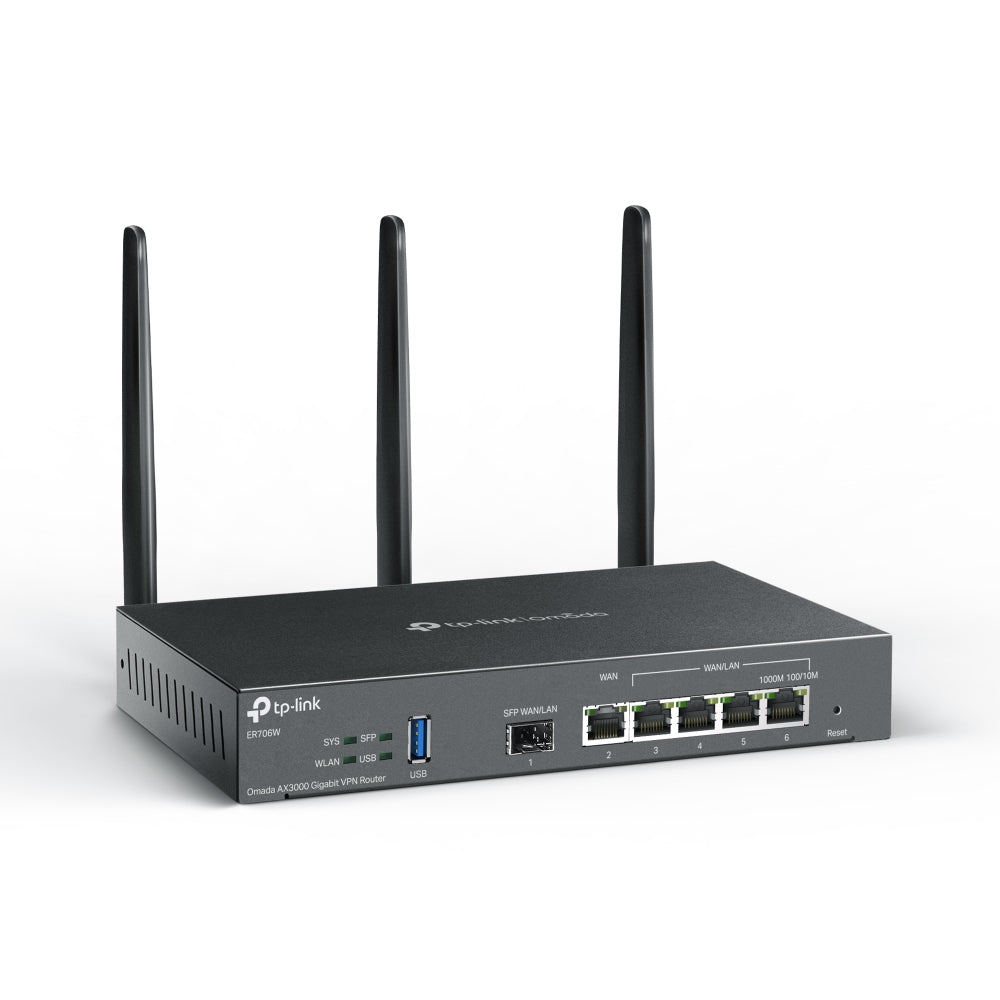 TP-Link -   Omada ER706W draadloze router Gigabit Ethernet Dual-band (2.4 GHz / 5 GHz) Zwart