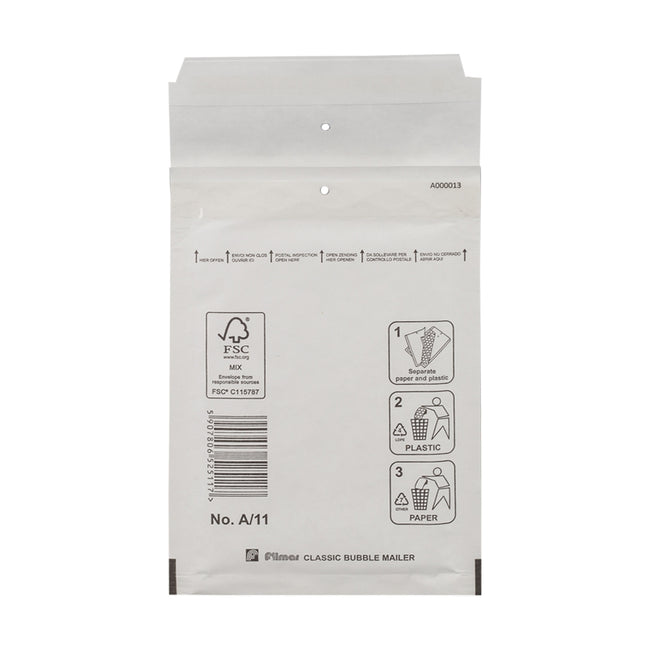 Klika - Enveloppes à bulles blanches 100 x 165 mm (a/11)