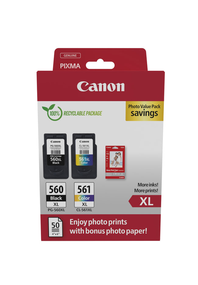 Canon - Ink cartridge PG-560XL CL-561XL + paper