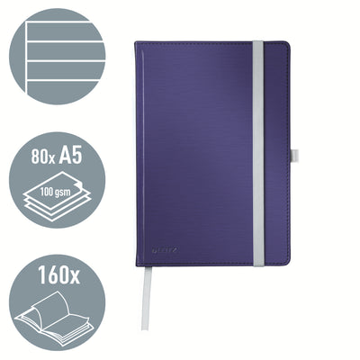 Leitz - Cuaderno estilo a5 líneas 160 páginas azul