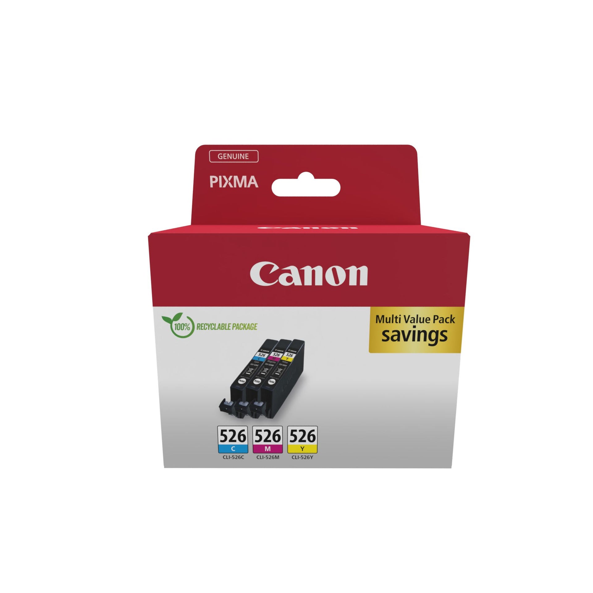 Canon - cartuccia d'inchiostro CLI-526, 3 x 9 ml, OEM 4540B019, 3 colori