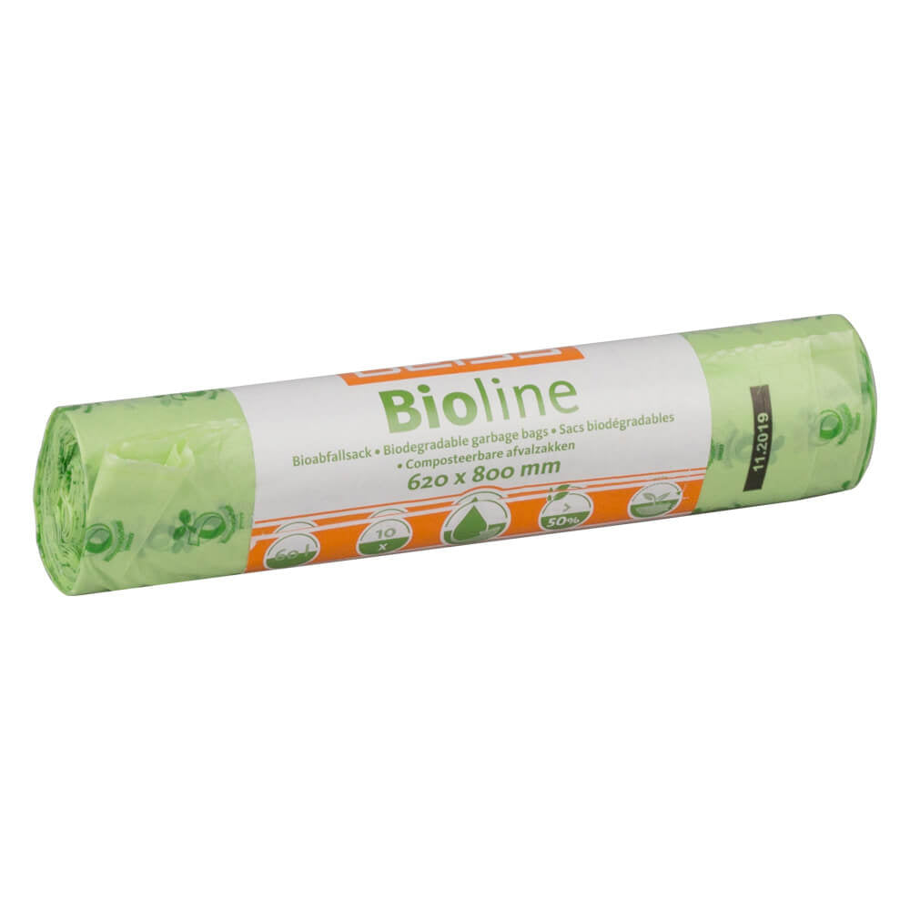 Klika - Sacchetti per rifiuti bio verde chiaro 62 x 80 cm 18 micron 60 litri compostabili | 5 pezzi