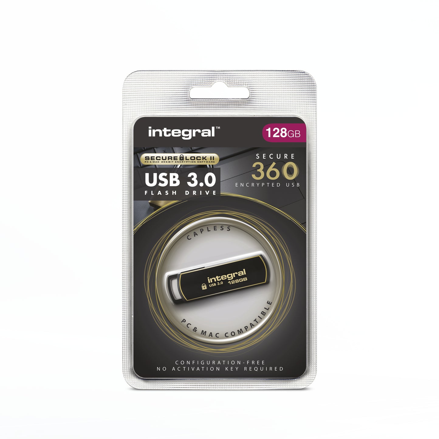 Integral -  INFD128GB360SEC3.0 USB flash drive 128 GB USB Type-A 3.2 Gen 1 (3.1 Gen 1) Zwart, Goud