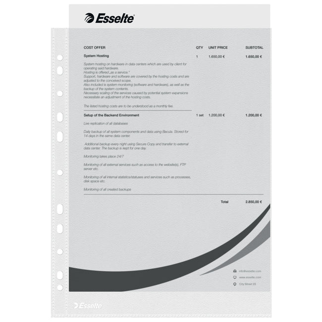 Esselte -  16690 sheet protector 210 x 297 mm (A4) Polypropyleen (PP)