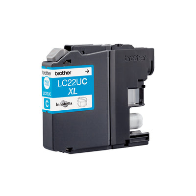 Brother - Tintenpatrone, 1.200 Seiten, OEM LC-22UC, Cyan