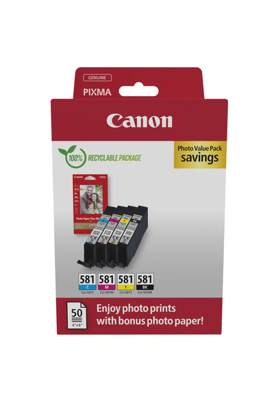 Canon - Ink cartridge CLI-581 4 colors + paper