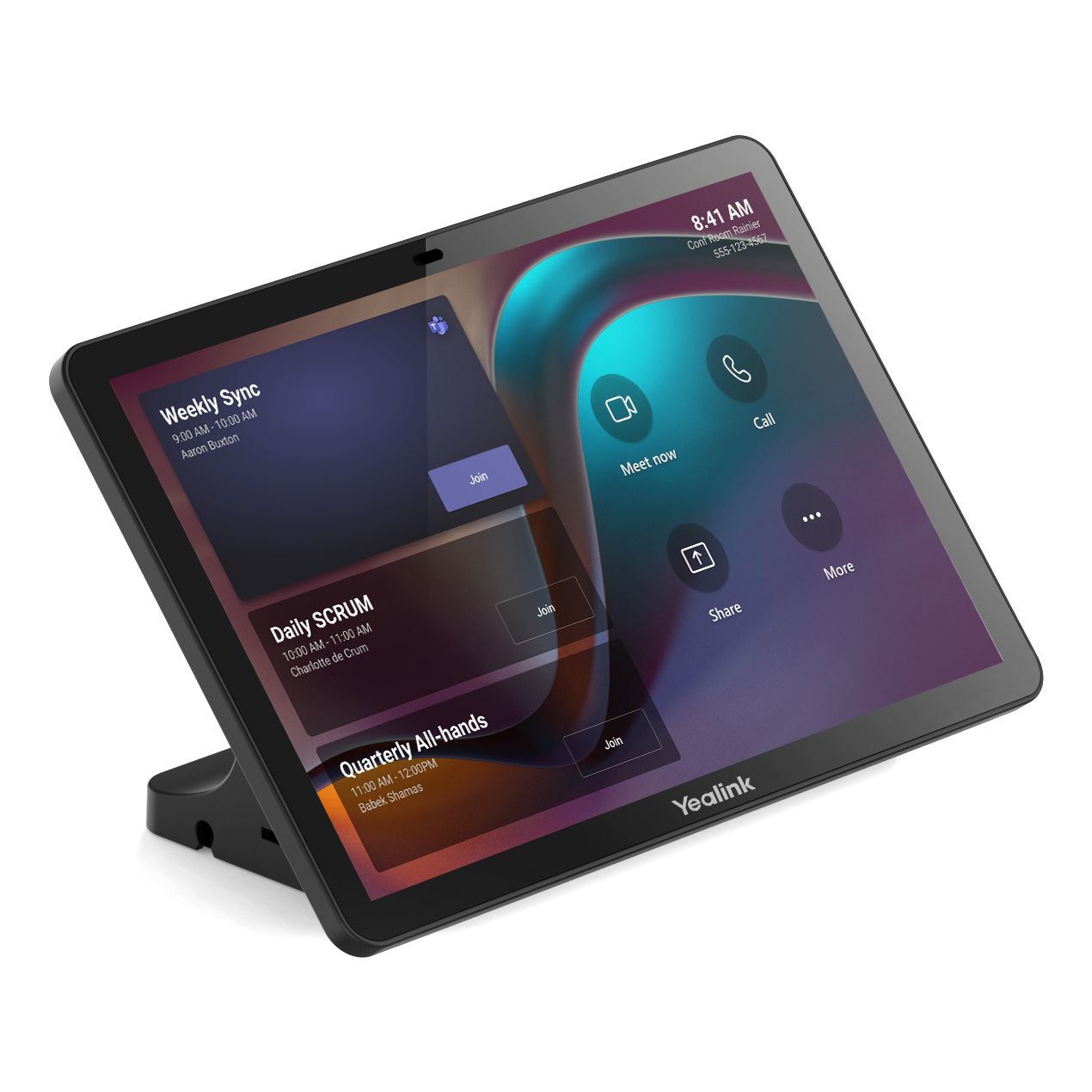 YEALINK -   CTP25 scherm voor vergaderzalen 25,6 cm (10.1) 1280 x 800 Pixels IPS 802.11a, 802.11b, 802.11g, Wi-Fi 4 (802.11n), Wi-Fi 5 (802.11ac), Wi-Fi 6 (802.11ax) Zwart Bluetooth