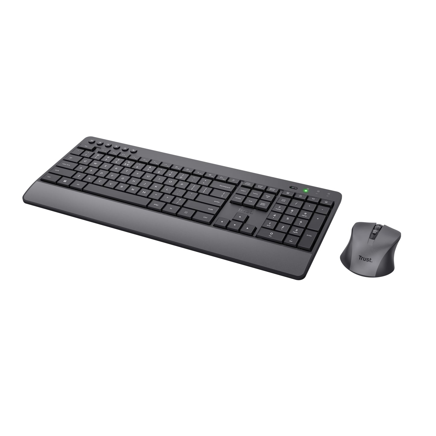 Trust - Set de escritorio inalámbrico Trezo, fabricado con plástico reciclado, azerty