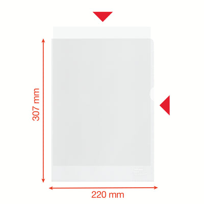 Esselte - Carpeta en L, 100% reciclada, transparente, caja de 20 piezas