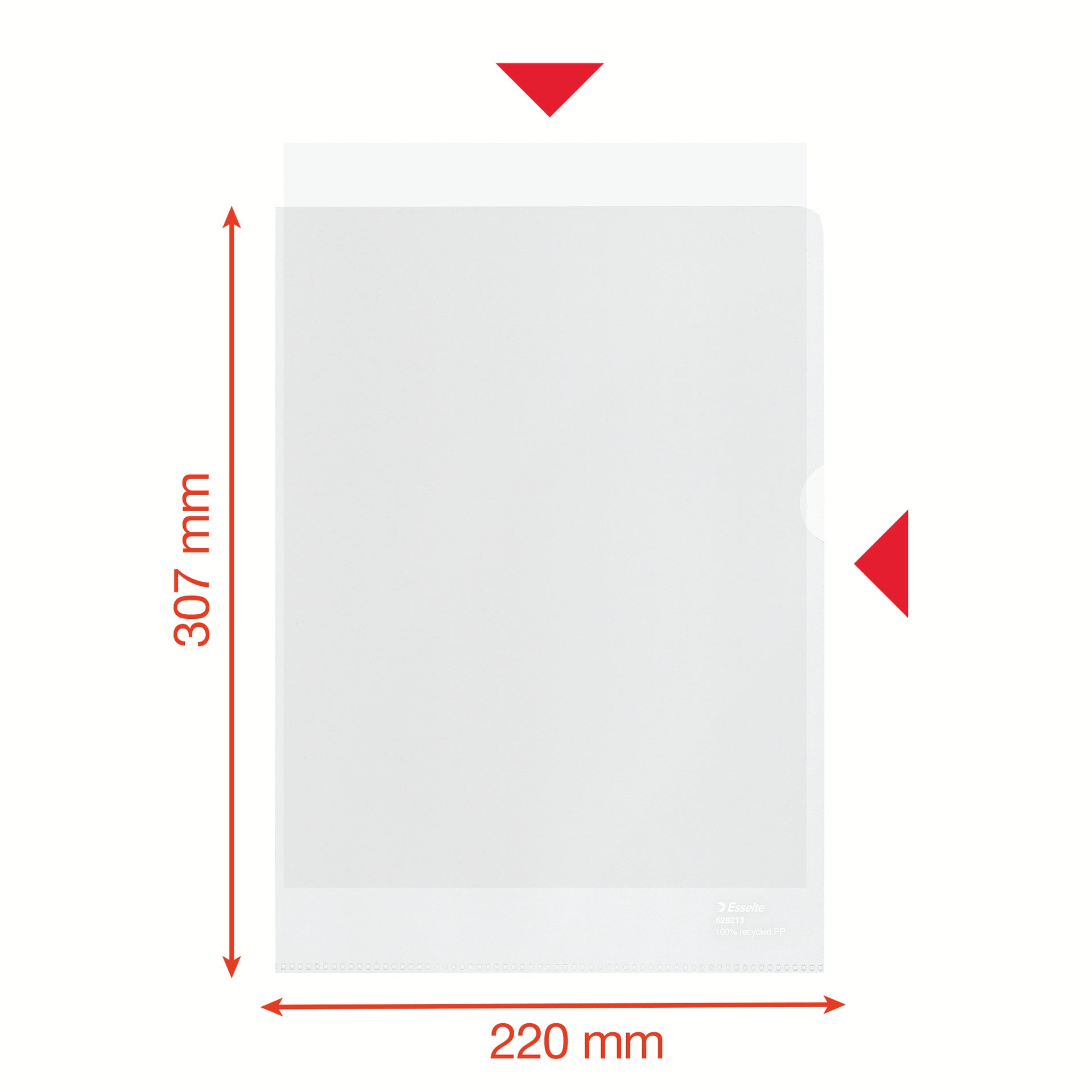 Esselte - L-folder, 100% recycled, transparent, box of 20 pieces