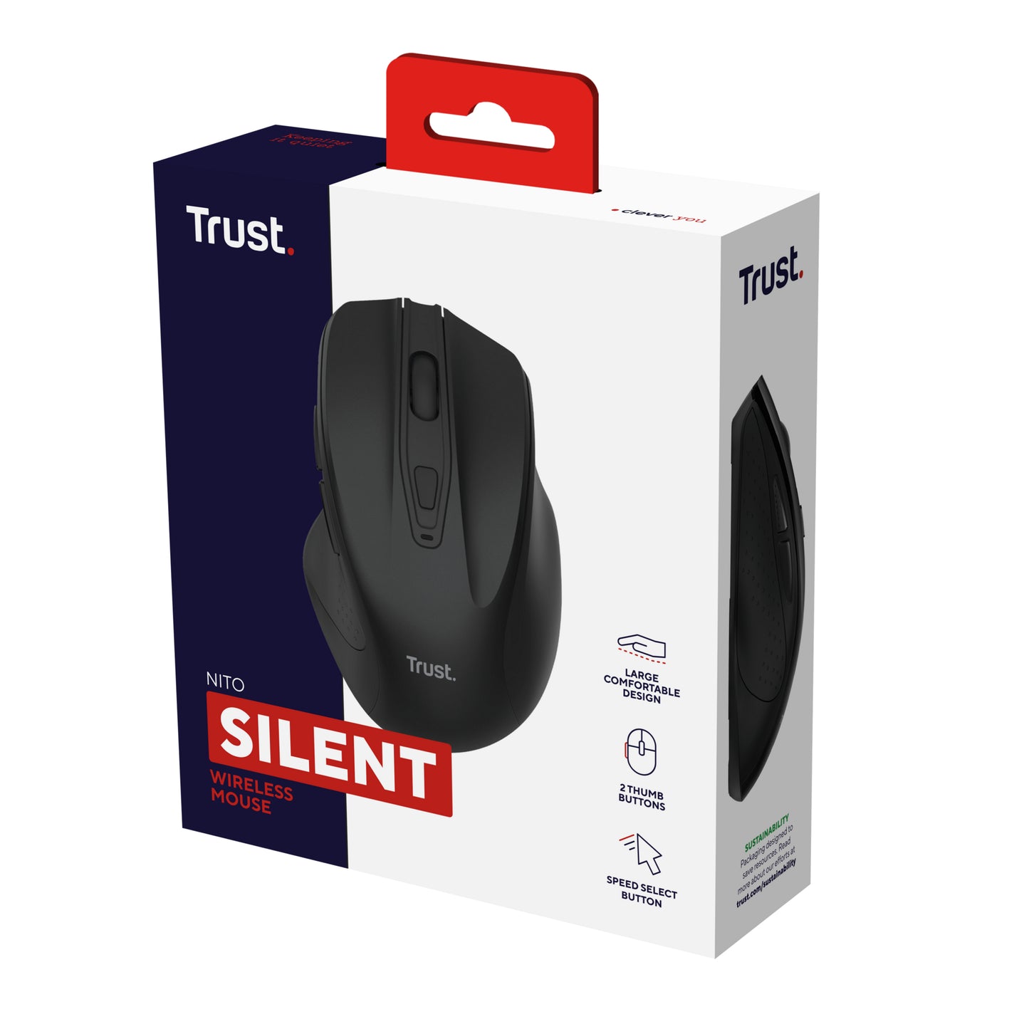 Trust - Ratón silencioso inalámbrico Nito, negro