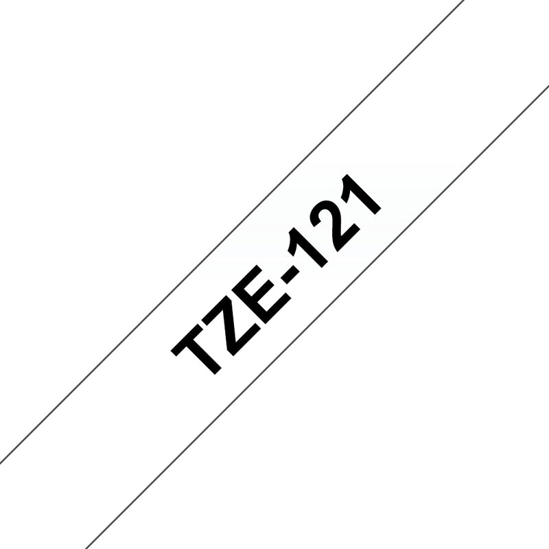 Brother - Etichetta P-touch TZe-121 standard 9mm nero su trasparente