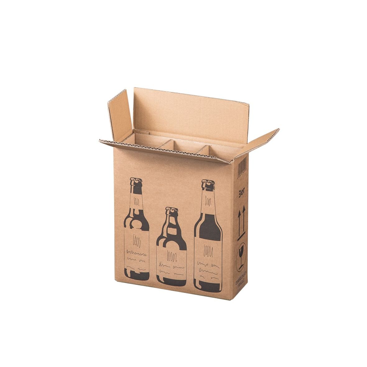 Klika - Bottle shipping box for 3 beer bottles 255 x 88 x 288 mm | 5 pieces
