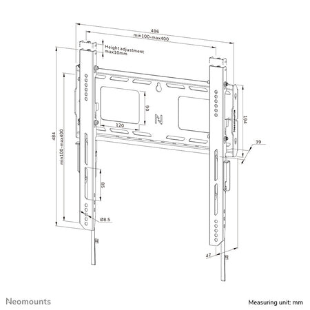 Neomounts -   WL30-750BL14 Heavy duty muurbeugel 42-75 vlak vergrendelbaar snelle installatie TÜV