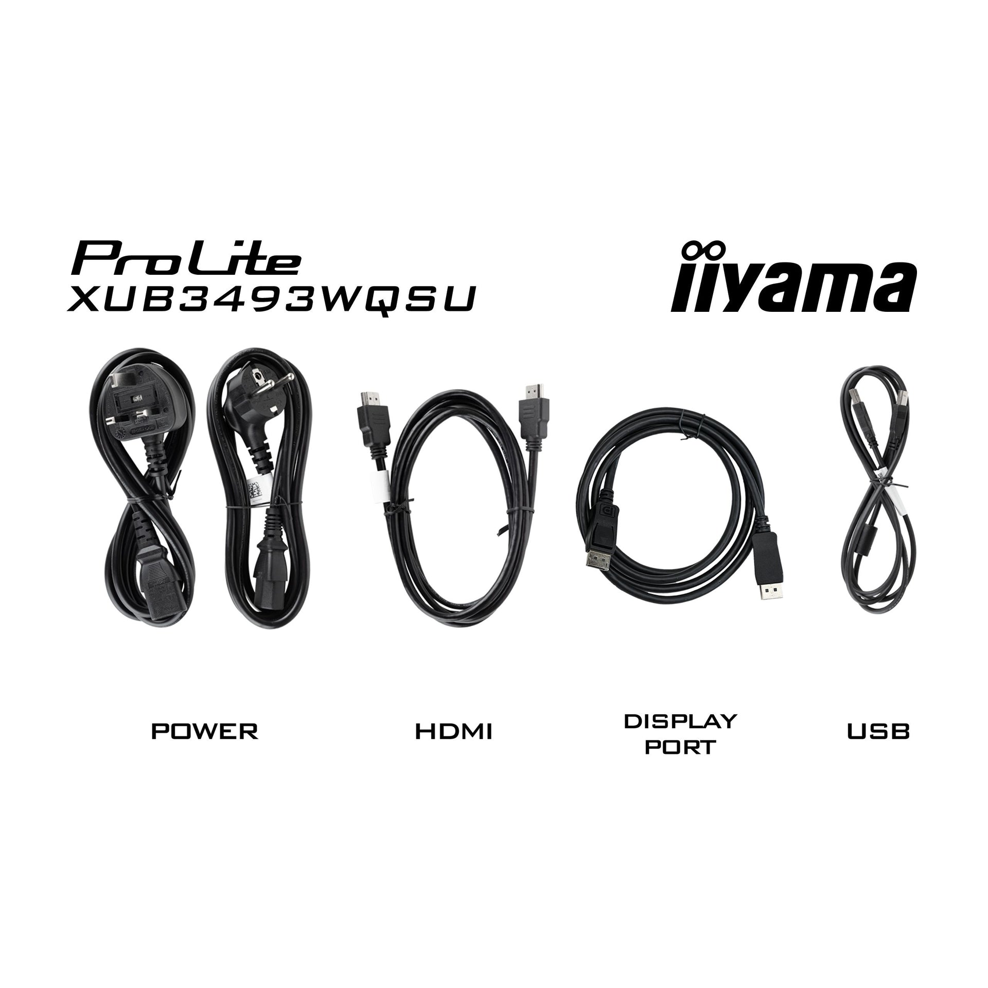 IIYAMA -   ProLite XUB3493WQSU-B6 computer monitor 86,4 cm (34) 3440 x 1440 Pixels UltraWide Quad HD LED Zwart