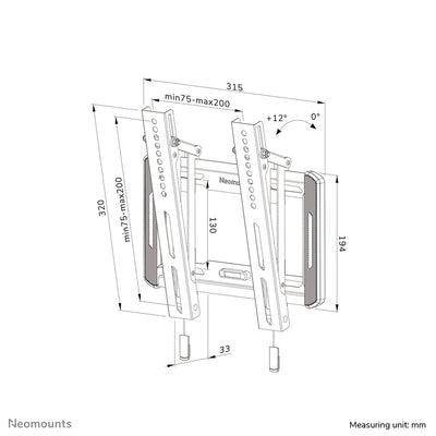 Neomounts - TV wall mount WL35-550BL12 32-55 inches
