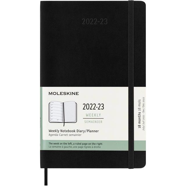 Moleskine - Agenda notitieboek 2022-2023 msk large sc zwart