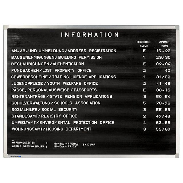 Legamaster - Infobord letter lm premium 40x60 rubberprofiel hor