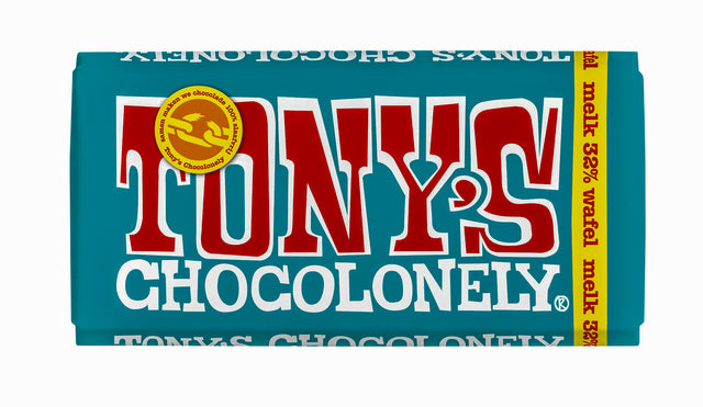 Tony's Chocolonely - Chocolade tony chocolonely melk pennywafel reep | 15 stuks