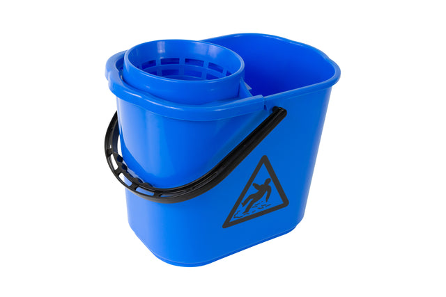 CleanInq - Mop -Bucket Espagnol avec basket 12L bleu