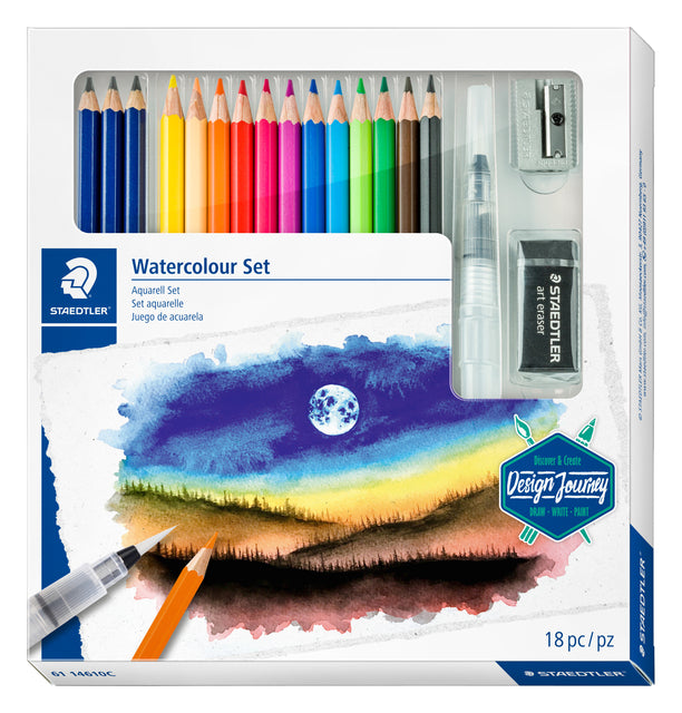 Staedtler - Farbige Bleistiftdesign Journey Aquarellaquarel 18 -Stück | 4 Stücke