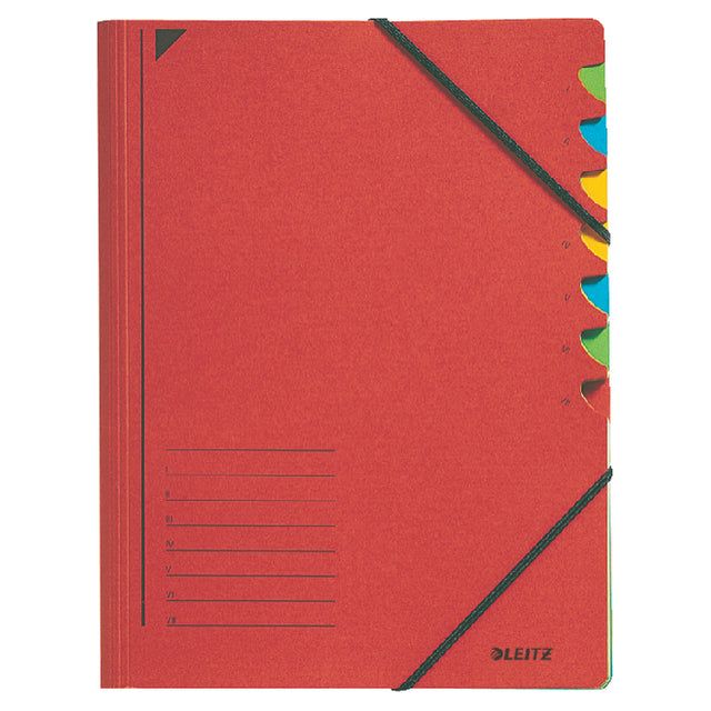 Leitz - Tri Folder 7 Tabs Cardboard Red | 5 pièces