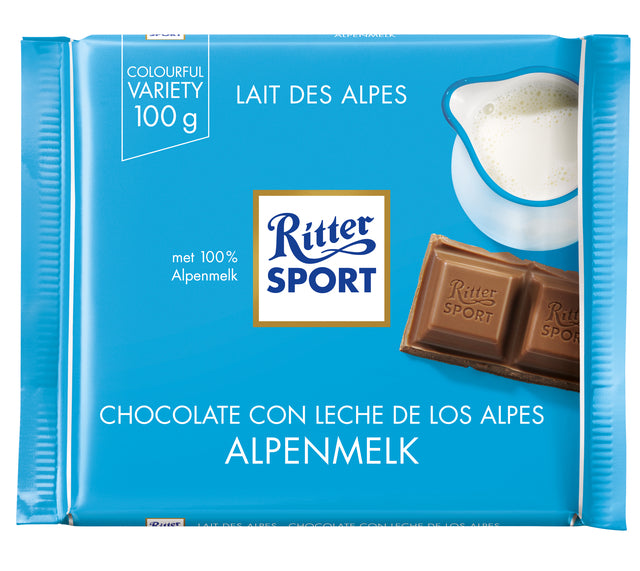 Ritter Sport - Chocolate Alpine Milk 100gr | 12 pièces