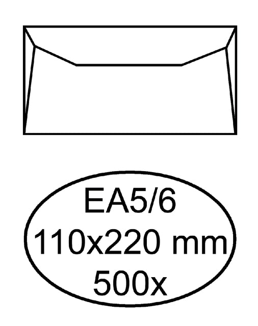 Quantore - Banque enveloppe EA5 / 6 110x220 mm blanc 500 pièces