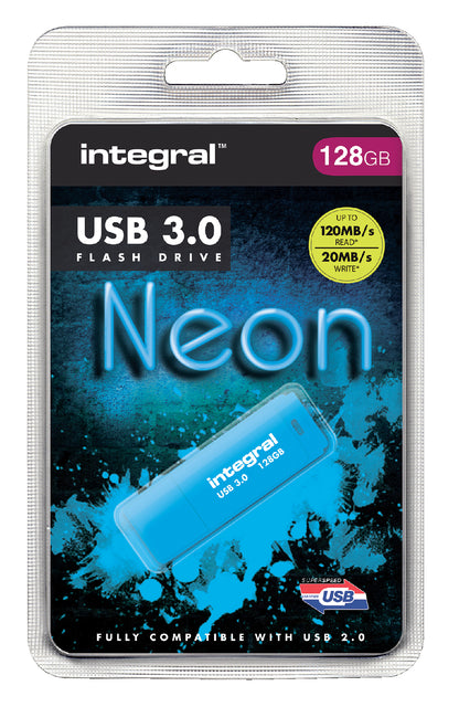 Intégral - USB3 néon 128 Go BL