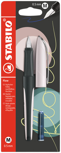 Stabilo - Vulpen flow m pastel rooskleurig | 5 stuks