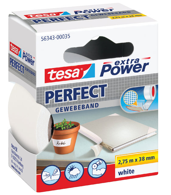 Tesa - Place Tide Textile 38 mmx2,75m blanc