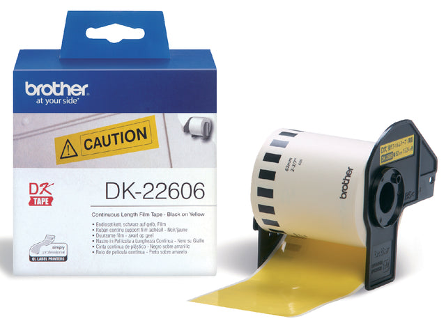 Brother-Label DK-22606 62 mm Film jaune 15 mètres | 3 pièces